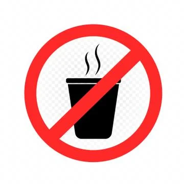 No hot drink allowed label Stock Illustration