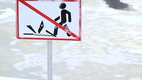 No Ice Entry Sign 스톡 동영상 313493958