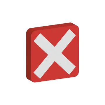 No icon 3D stop cross wrong negative symbol  Stock Illustration