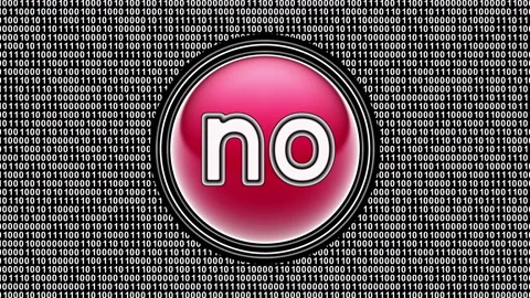 NO icon. Binary code ( array of bits ) in the screen. Looping footage. Stock Footage 123866306