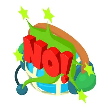 No icon isometric vector. Planet grid with headphones and no speech bubble icon 스톡 일러스트