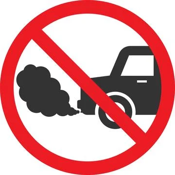 No idling turn engine off sign. Illustrazione stock