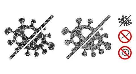 No infection Composition Icon of Rough Pieces Illustrazione stock
