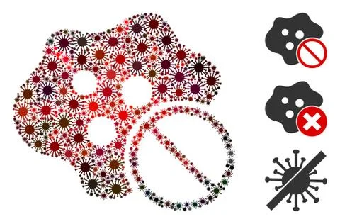 No Infection Mosaic of CoronaVirus Elements Stock Illustration