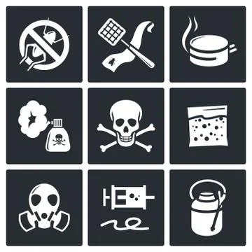 No insects icon collection Stock Illustration