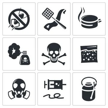 No insects icon set Stock Illustration
