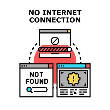 No internet connection concept with browser windows Stock Illustration
