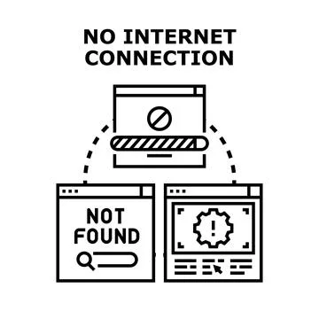 No internet connection concept with browser windows Stock Illustration