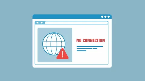 No internet connection error message suitable 2d Animation with Alpha Matte Stock Footage 335801111
