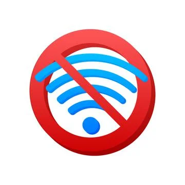 No internet connection found on smartphone. Lost Wireless Connection. No wifi Stock-Illustration