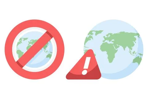 No internet connection icon indicating global network outage イラスト素材