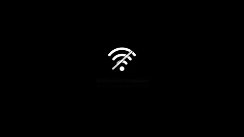 No internet connection notification with wifi icon on black screen. 4K Stock Footage 340882988
