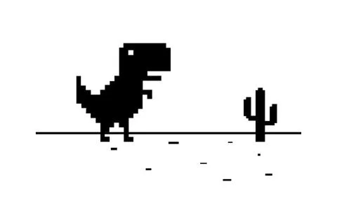 No internet connection pixel art dinosaur offline art bad connection computer 库存插图