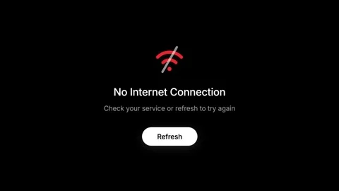 No internet connection screen with red wifi icon on black background. This .. Stock Footage 346694796