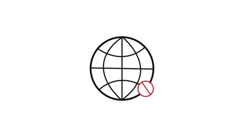 No internet sign in computer. world globe icon loop modules for concept bac.. Stock Footage 321737549
