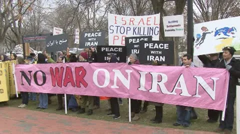 No Iran War Protest Video stock 10813733