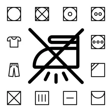 No iron flat vector icon in laundry pack Stock Illustration