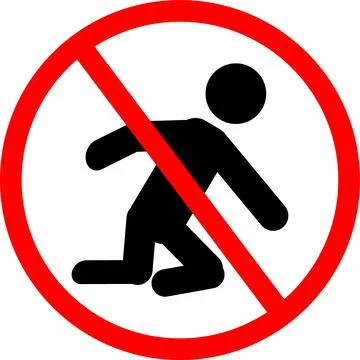 No jumping sign elevator safety prohibition symbol red circle diagonal line huma 库存插图