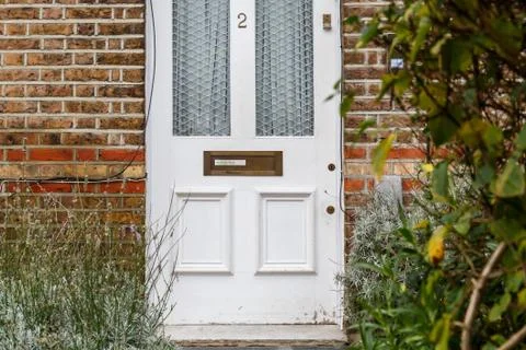No junk mail precaution on door, London Foto stock