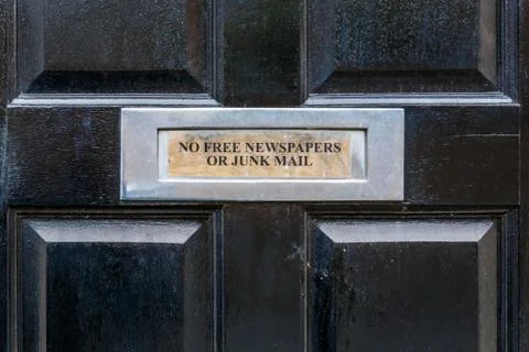 No junk mail precaution on door, London Stock Photos