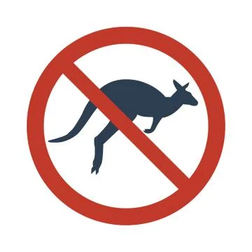 No kangaroo icon on white background. Stock Illustration