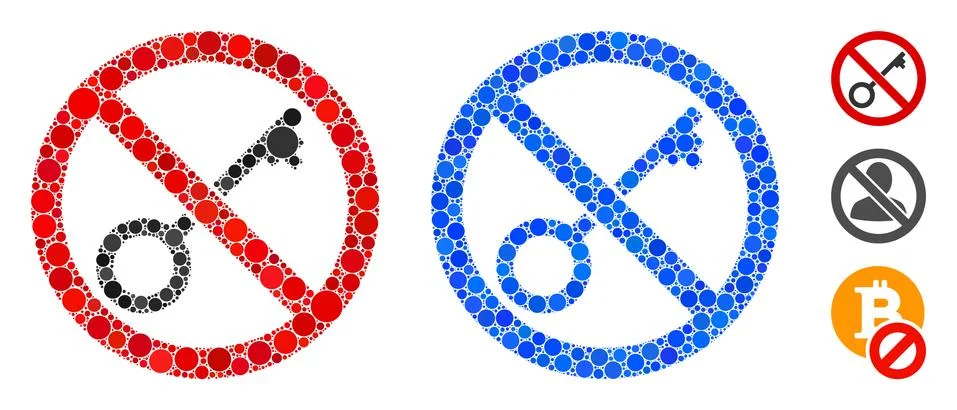No Key Composition Icon of Circles Illustrazione stock