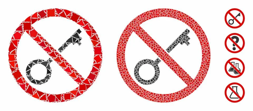 No key Mosaic Icon of Bumpy Elements Stock Illustration