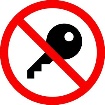 No key sign. Illustrazione stock