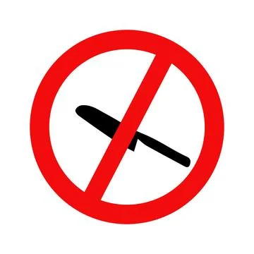 No Knife Allowed Weapon Prohibition Sign Stock Illustration