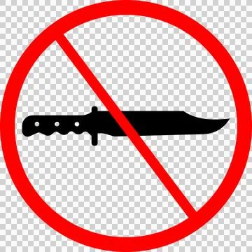 No Knife or Sharp Objects Allowed Sign. Restriction Icon Stock Illustration