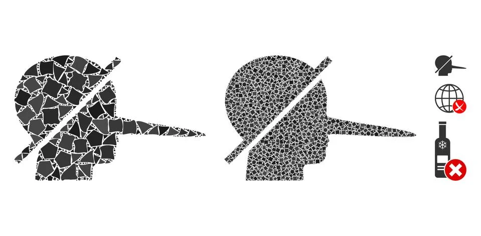 No liars Composition Icon of Bumpy Pieces Stock Illustration