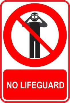 No lifeguard Stock Illustration