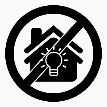 No light in the house. Light prohibition. Stock Illustration