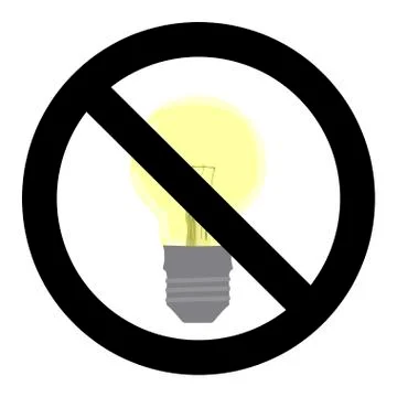 No light symbol. Do not turn on sign Stock Illustration