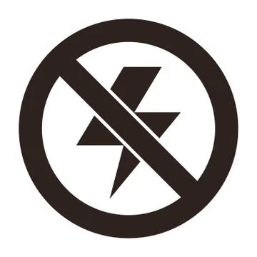 No lightning sign Stock Illustration