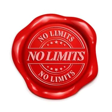 No limits 3d red wax seal Stock Illustration