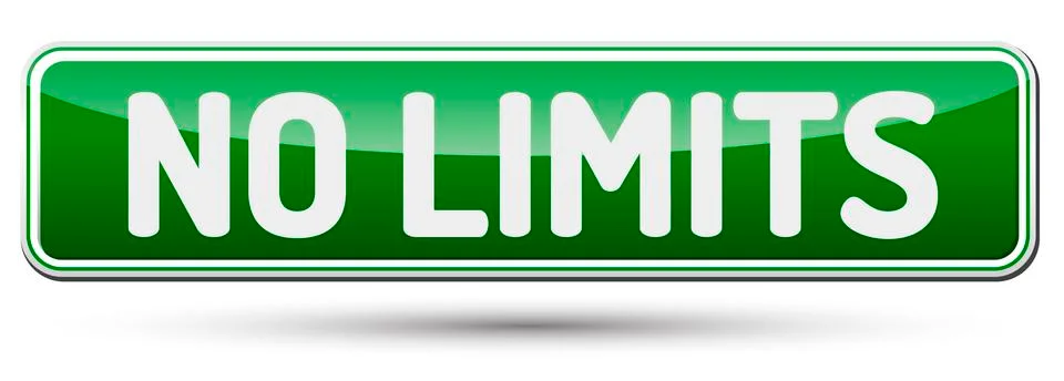 NO LIMITS - Abstract beautiful button with text. Stock Illustration