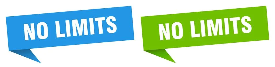 No limits banner. no limits speech bubble label set. no limits sign Ilustración de archivo