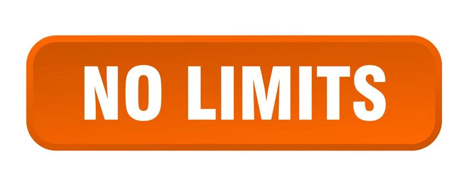 No limits button. no limits square 3d push button Stock Illustration