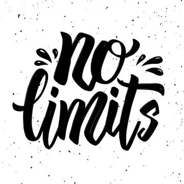 No limits. Hand drawn lettering phrase on white background. Vector illustrati Stock Illustration