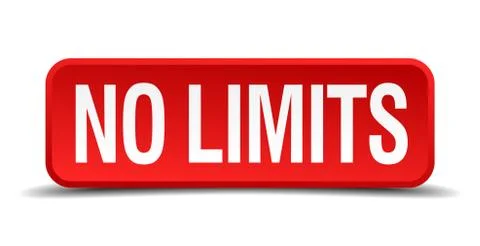 No limits red 3d square button isolated on white Illustrazione stock