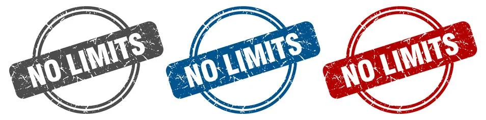 No limits stamp. no limits sign. no limits label set Ilustración de archivo
