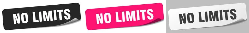 No limits sticker. no limits sticker set on white background Ilustración de archivo