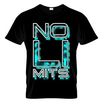 No Limits Typography Graphic T Shirt Design Vector Stock Illustration