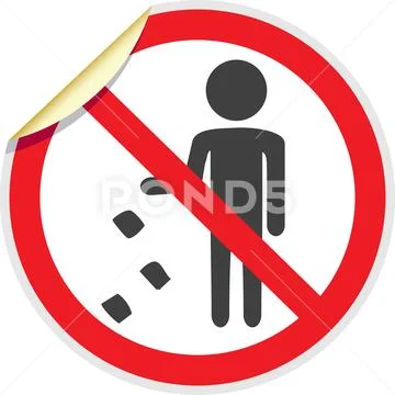 No Littering Sign 3D Stock Illustration