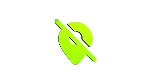 No location 3d pin animation of red spinning in Green, blue, black &amp; white .. Video stock 313492443