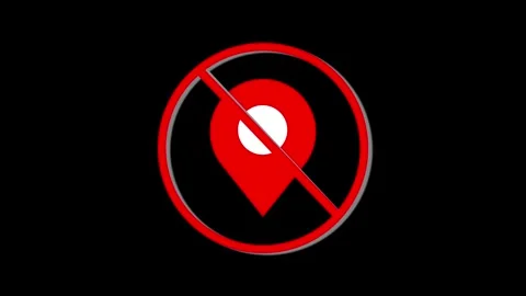 No location access animation, prohibited gps pin symbol for privacy and dig.. Video stock 334396333