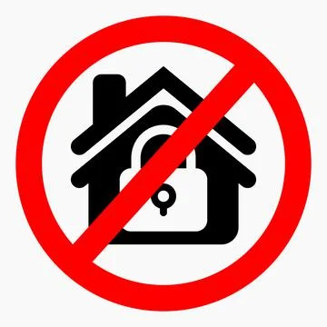 No lock in the house. Do not close the house. Stock Illustration