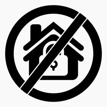 No lock in the house. Do not close the house. Stock Illustration