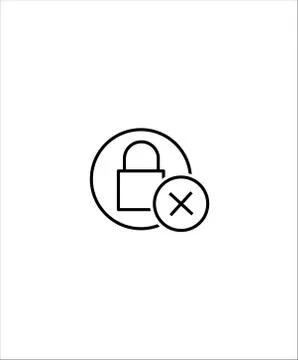 No lock icon,vector best line icon. Stock Illustration